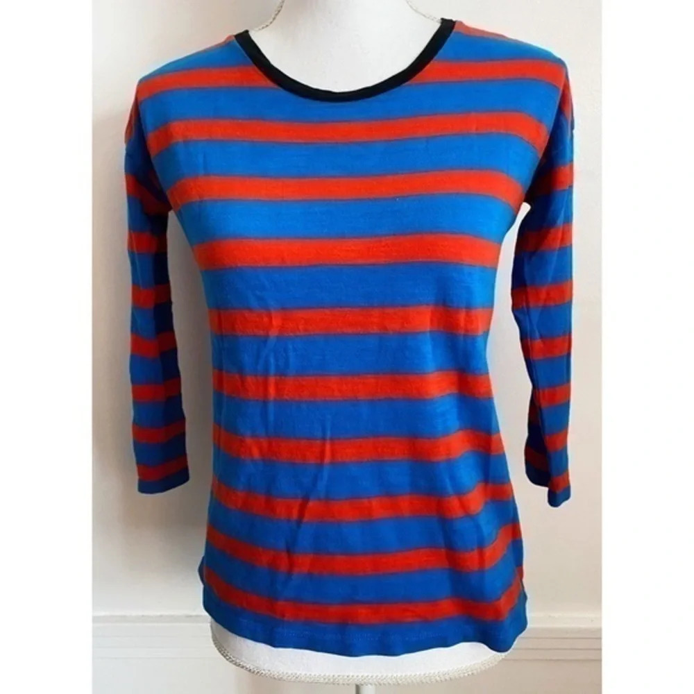 Madewell • Red Blue Horizontal Stripe Blouse